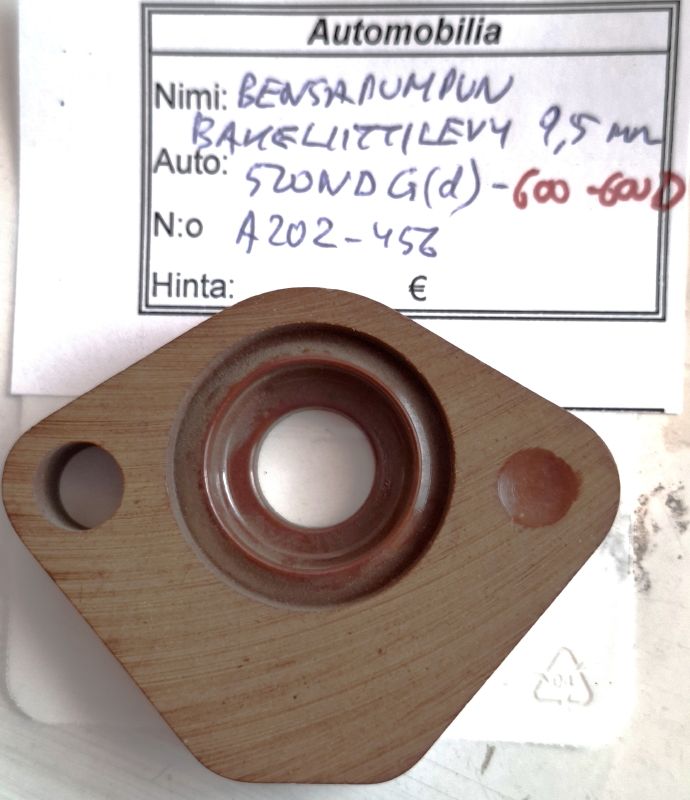 bensapumpun alalevy - bakeliittively 9,5mm --4080456